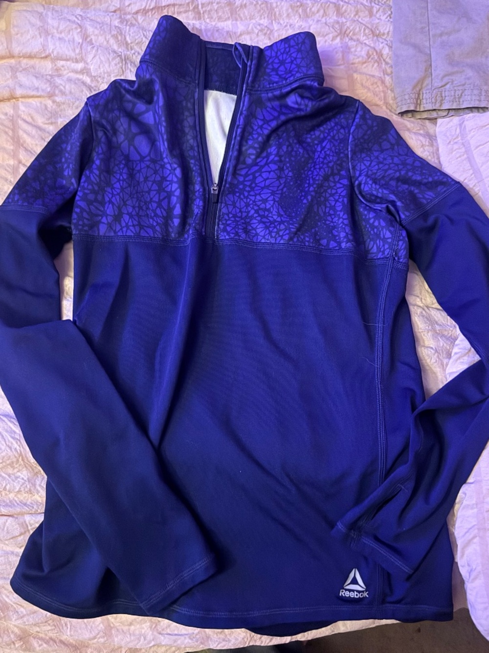Reebok purple  long sleeve jacket top half zip